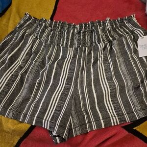 Time and Tru Black and White High Waist Shorts